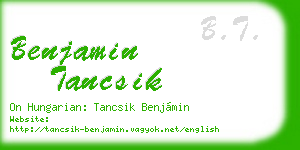 benjamin tancsik business card